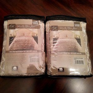 NIP 2 LAMONT HOME GABRIELLA STANDARD COTTON PILLOWCASES SHAMS